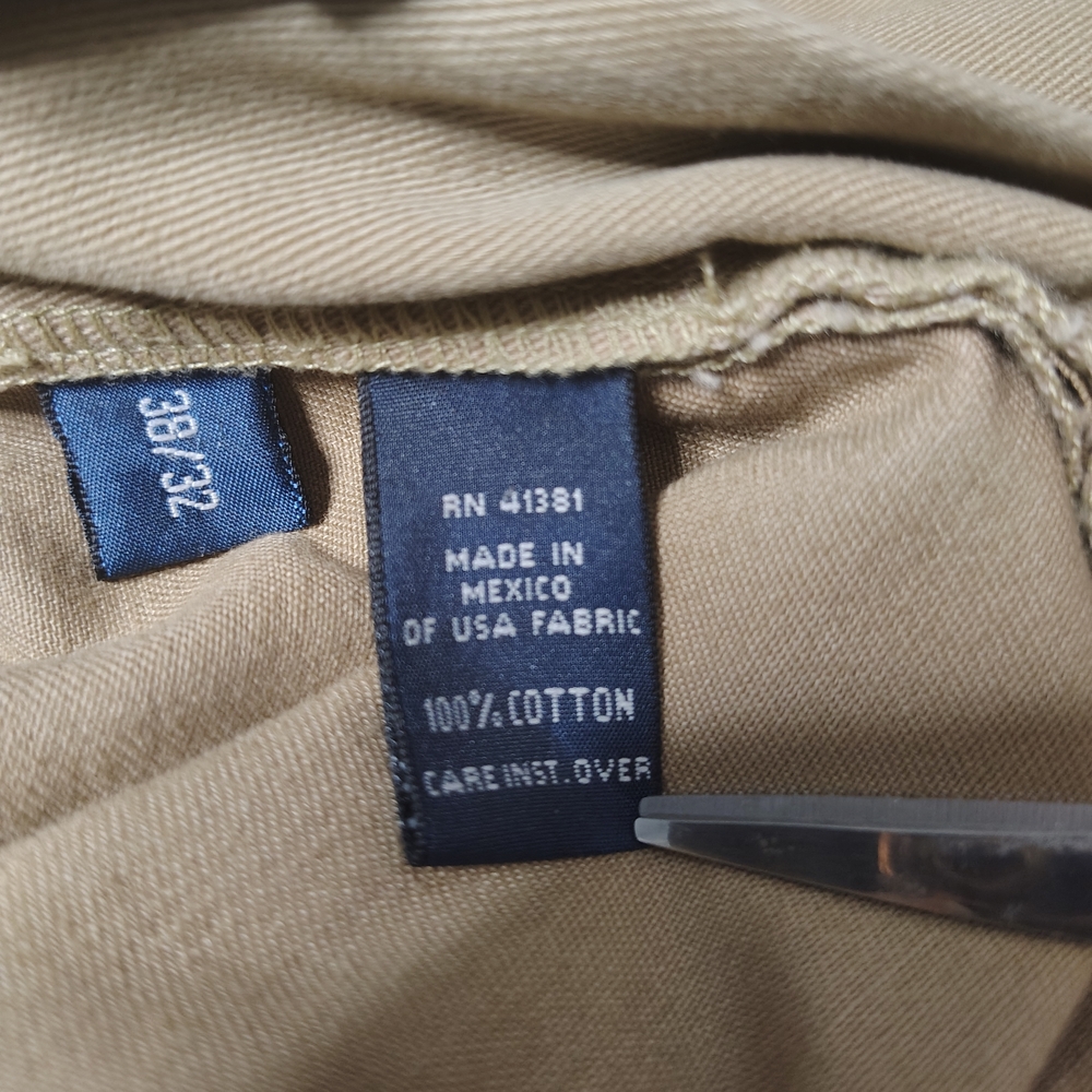 Polo Ralph Lauren Hammond Pants Mens 38x32 Khaki Beige Pleated Chino Cuffed - Picture 6 of 11